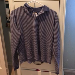 Brandy Melville blue striped button up top.